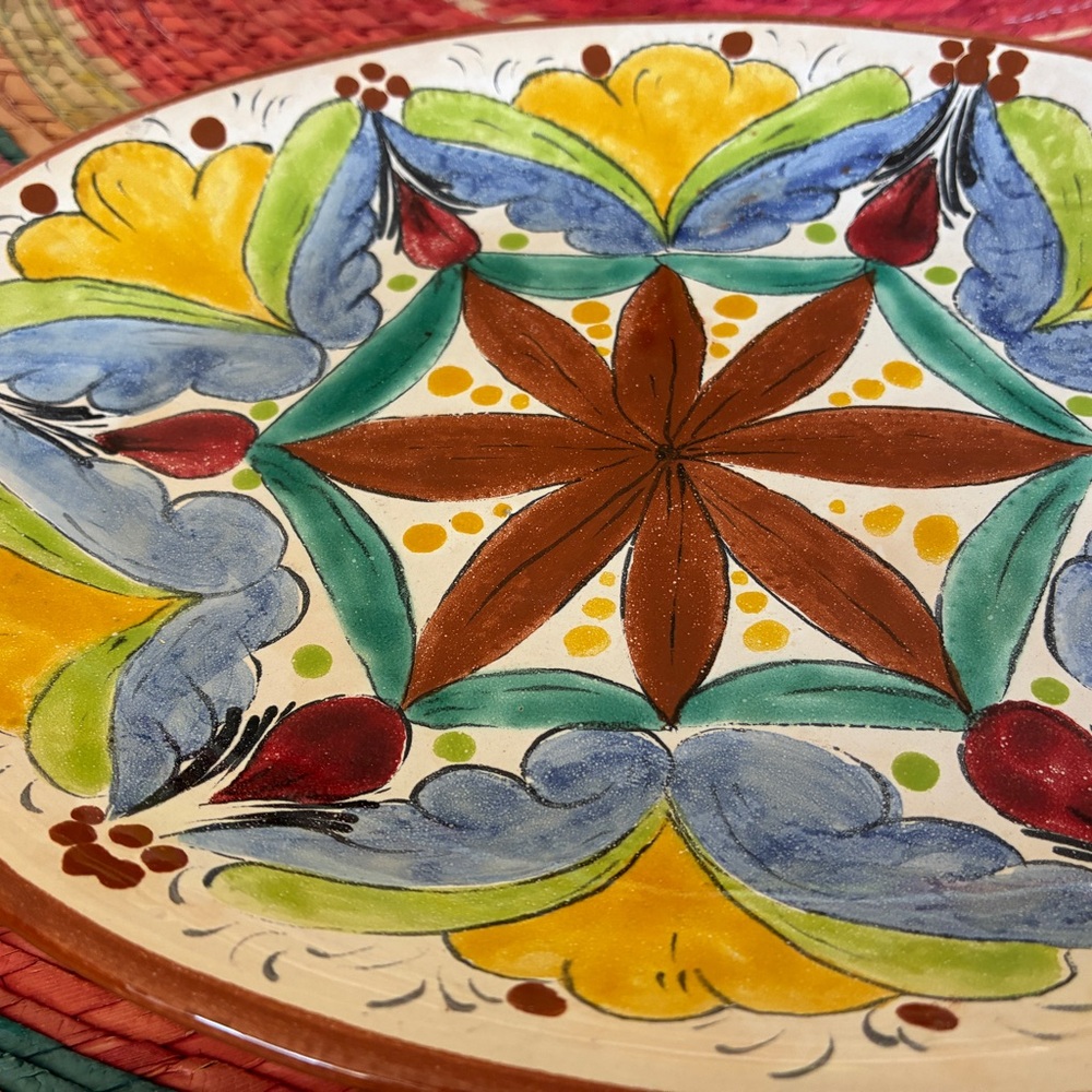 Colorful Hand-Painted Ceramic Plate - Picture 4 of 4